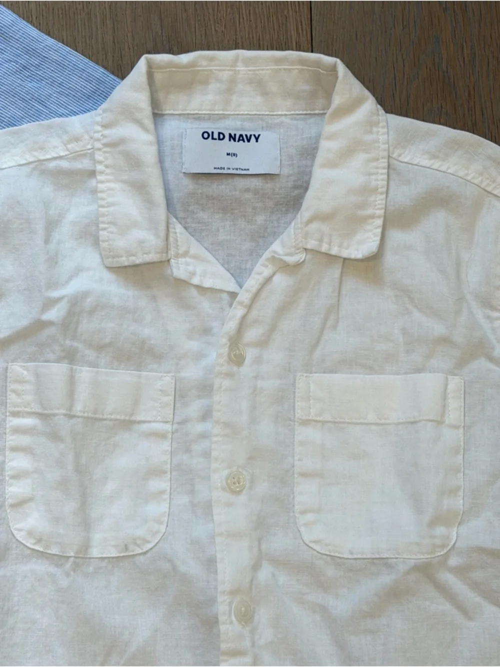 Boys size 8 linen blend short sleeve shirts, H&M and Old Navy lot